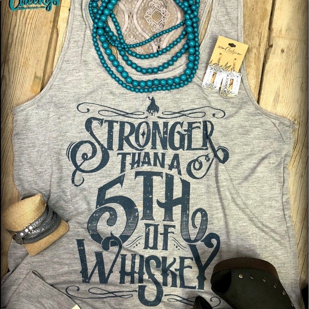 Stronger Than a Fifth of Whiskey Laceback Tank